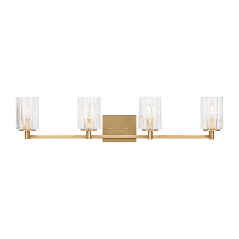 Generation Lighting Lando 4Lt Wall Sconce, Bronze/Clear Fluted - GLV1044EN-SB