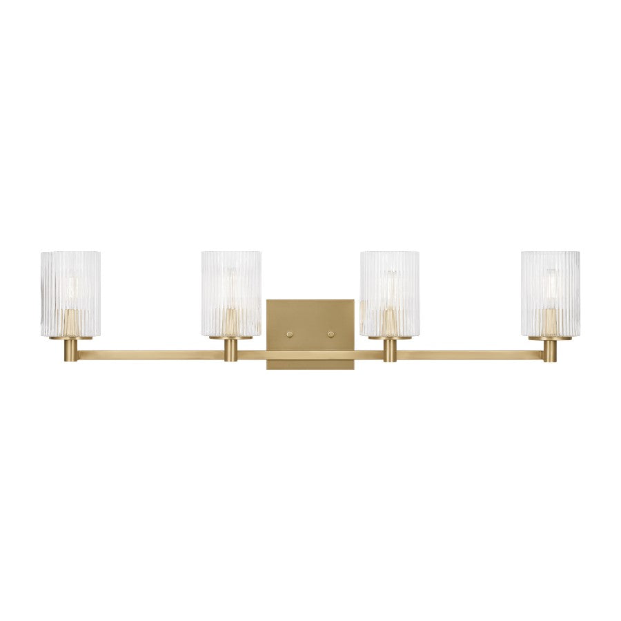 Generation Lighting Lando 4Lt T8 Wall Sconce, Bronze/Clear Fluted - GLV1044SB