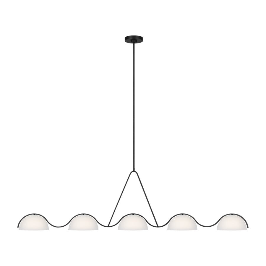 Visual Comfort Studio Kelly Wearstler Nido 5-Lt Chandelier, BK/WH - KC1125MBK