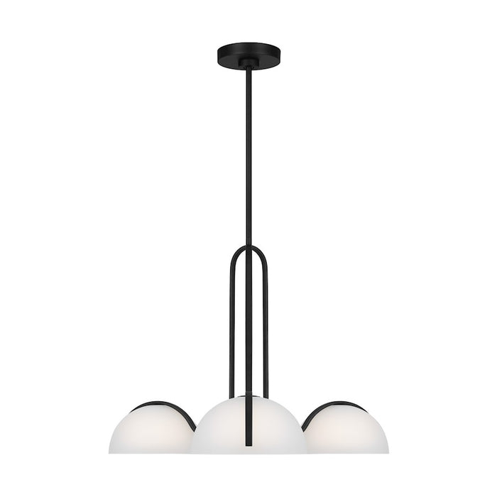 Visual Comfort Studio Kelly Wearstler Nido 3-Lt Chandelier, BK/WH - KC1133MBK