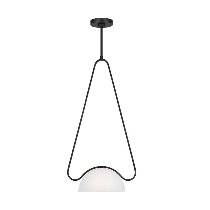 Visual Comfort Studio Kelly Wearstler Nido 1-Lt 8" Pendant, BK/WH - KP1151MBK