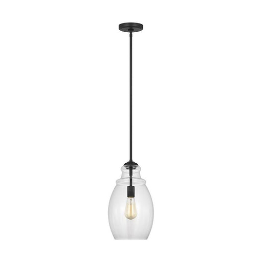 Generation Lighting Sean Lavin Marino 1 Light Pendant, Black/Clear - P1484MBK