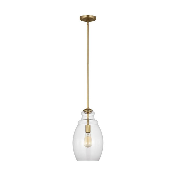 Generation Lighting Sean Lavin Marino 1-Lt Pendant, Satin Brass/Clear - P1484SB