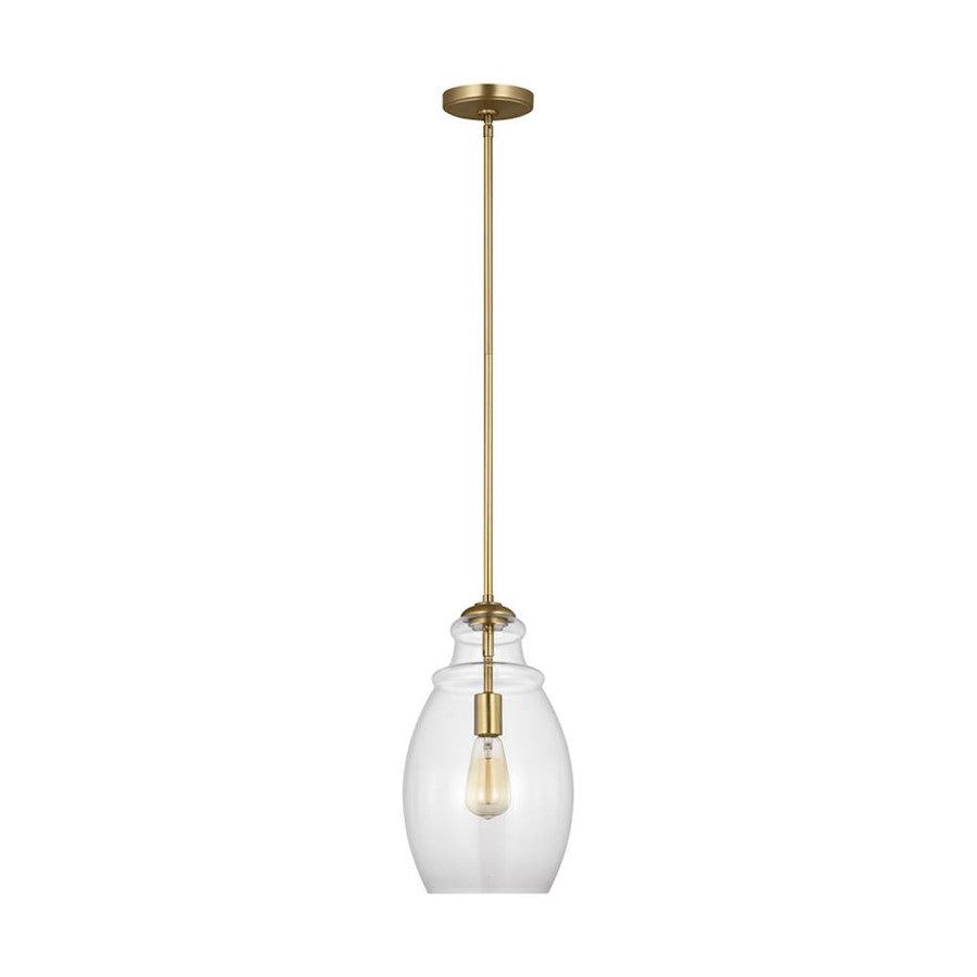 Generation Lighting Sean Lavin Marino 1-Lt Pendant, Satin Brass/Clear - P1484SB