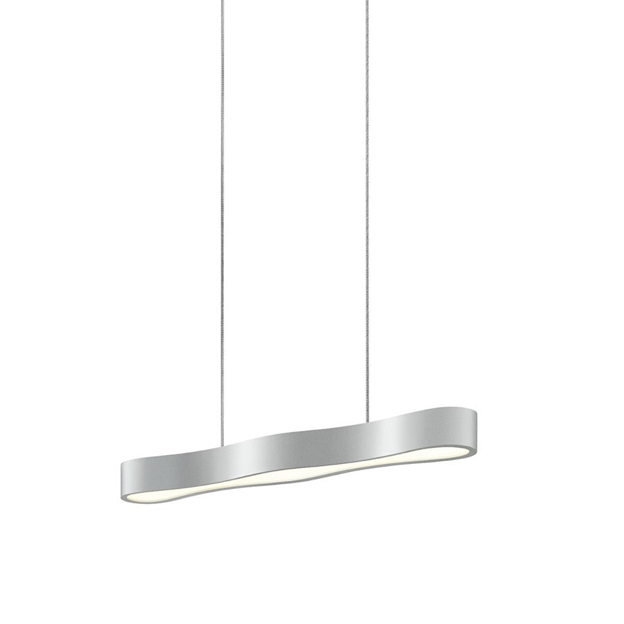 Sonneman Corso Linear 1Lt 24" Pendant, Satin Aluminum/White - 1733-16-J20