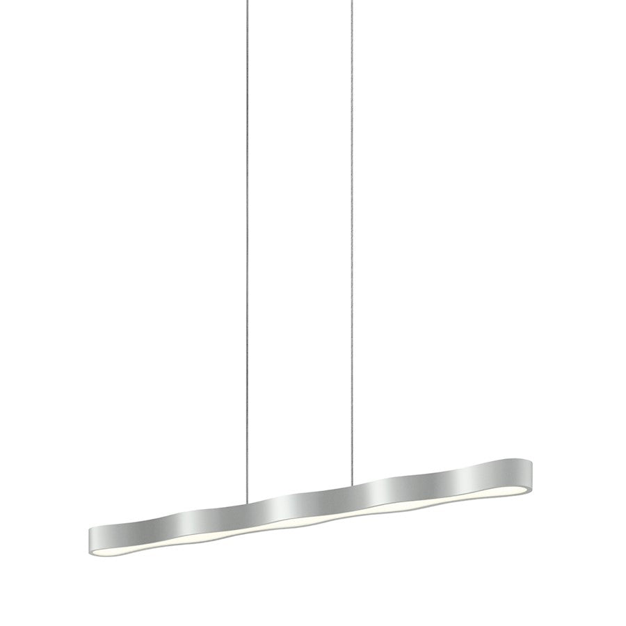 Sonneman Corso Linear 1Lt LED 44" Pendant, Satin Aluminum/White - 1735-16-J20