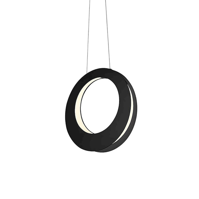 Sonneman Haro 1 Light LED 16" Pendant, Satin Black/White - 1754-25-J20