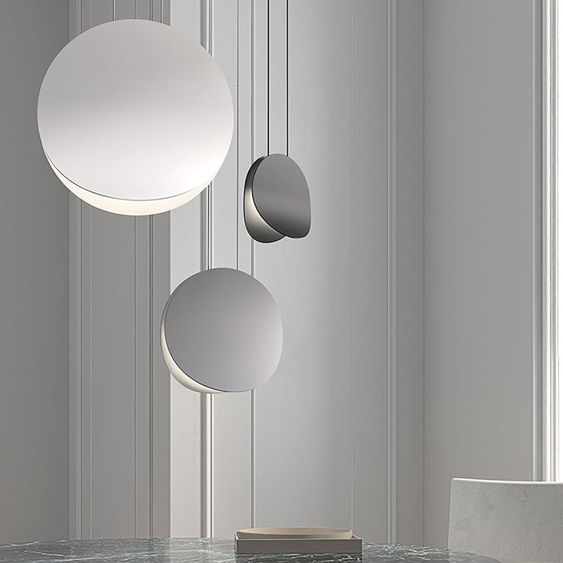 Sonneman Malibu Discs 1Lt LED 7" Pendant, Satin Black/Satin Black