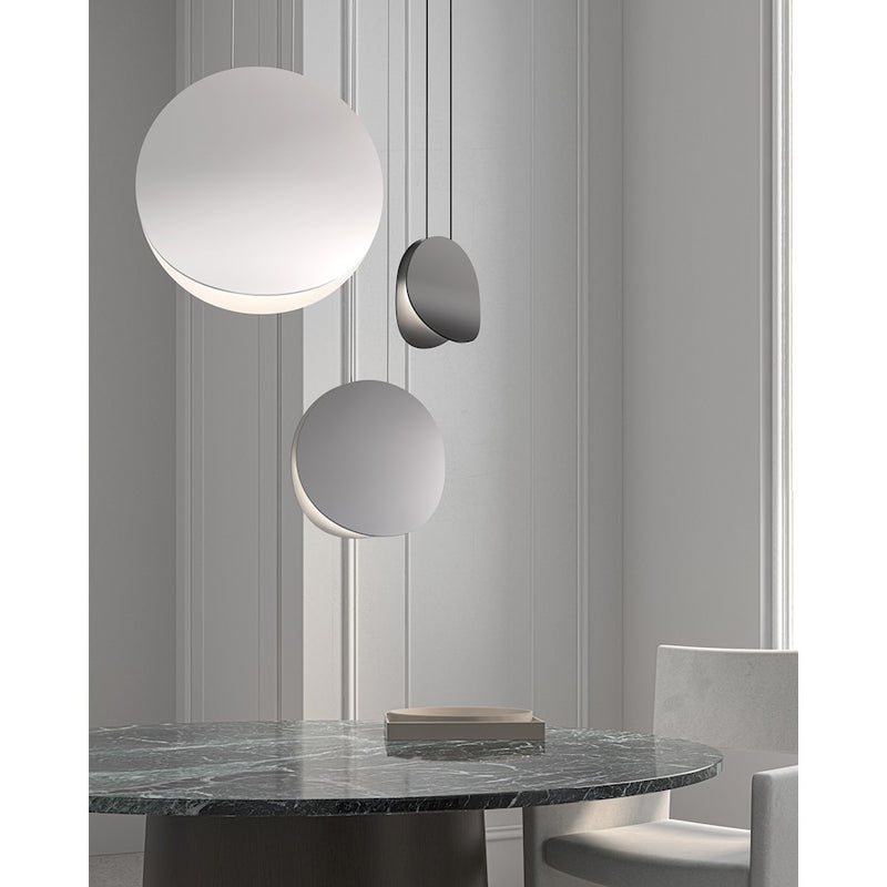 Sonneman Malibu Discs 1Lt LED 18" Pendant, Satin White/Satin White