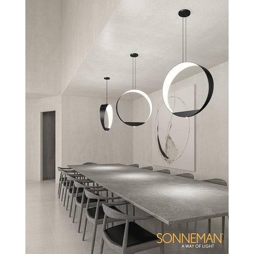 Sonneman Aureola 2 Light LED Pendant, Satin Black