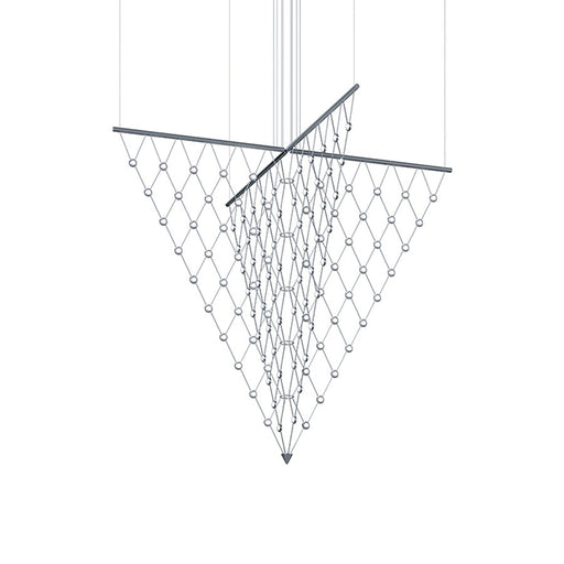 Sonneman Constellation  Pendant, Bright Satin Aluminum/Clear