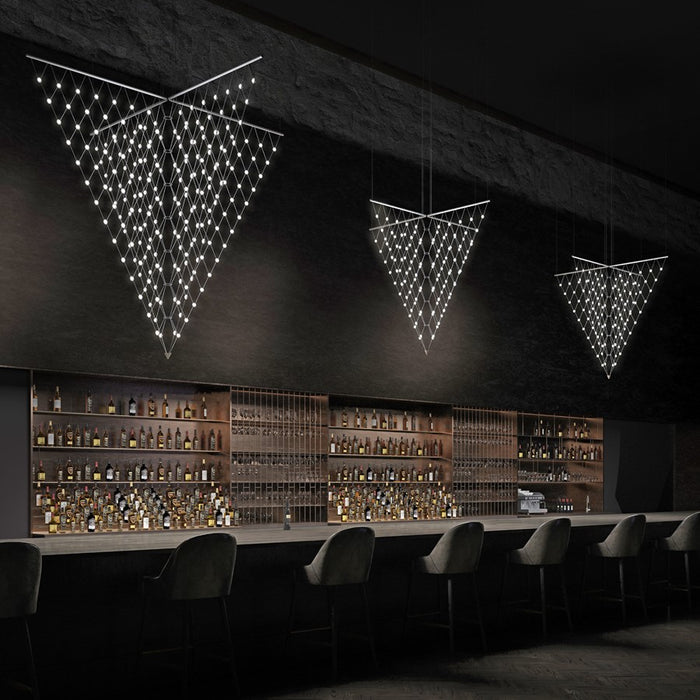 Sonneman Constellation  Pendant, Bright Satin Aluminum/Clear