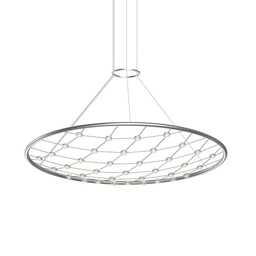 Sonneman Constellation 1 Light Pendant, Bright Aluminum/Halo