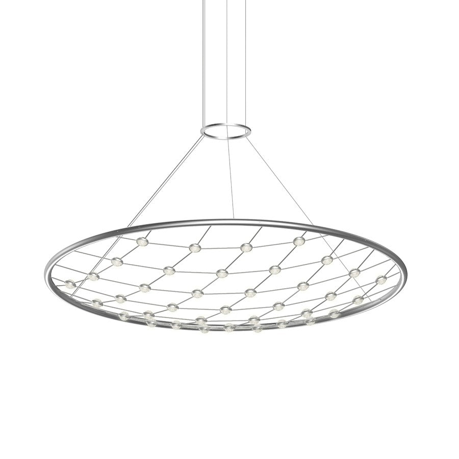 Sonneman Constellation 1 Light Pendant, Bright Aluminum/Halo