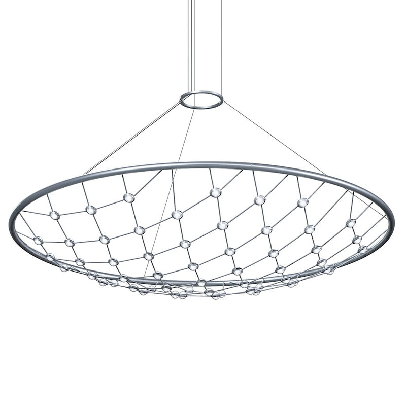 Sonneman Constellation 1 Light Pendant, Bright Aluminum/Halo