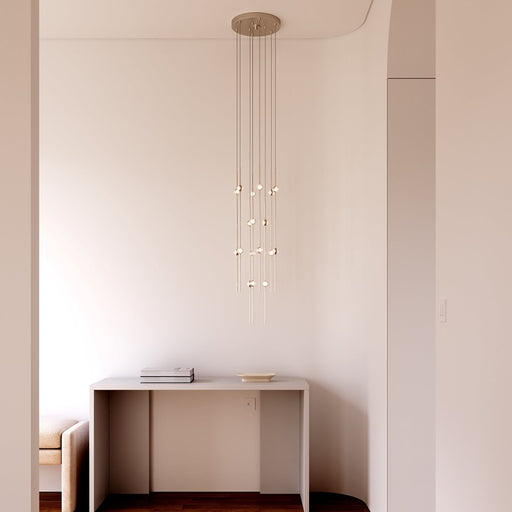 Sonneman Constellation Aries 18Lt LED Pendant, NK/CL/2700K/120"