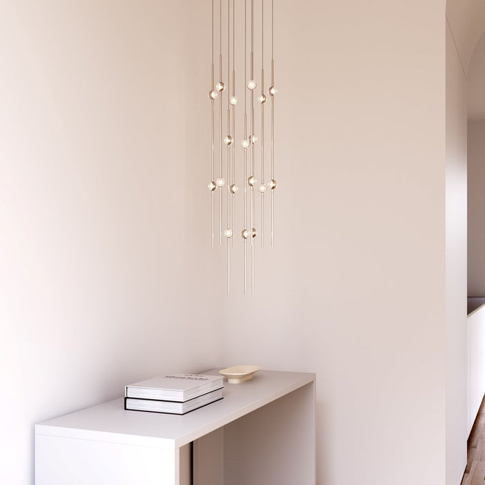 Sonneman Constellation Aries 18Lt LED Pendant, NK/CL/2700K/120"