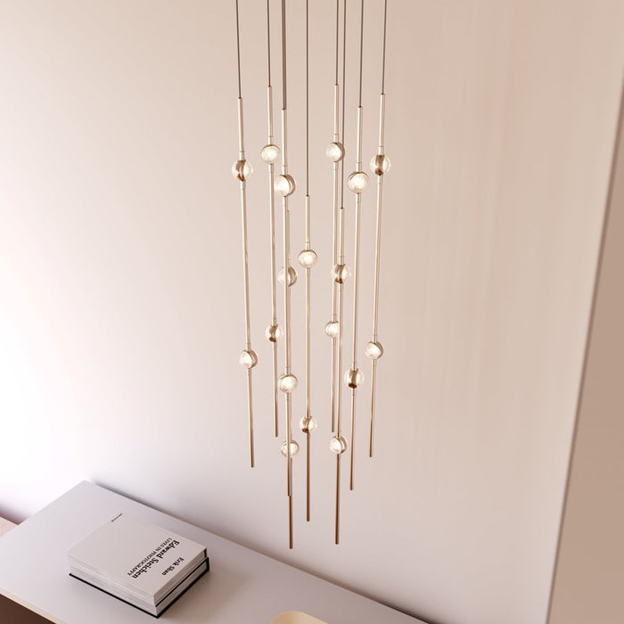 Sonneman Constellation Aries 18Lt LED Pendant, NK/CL/2700K/120"