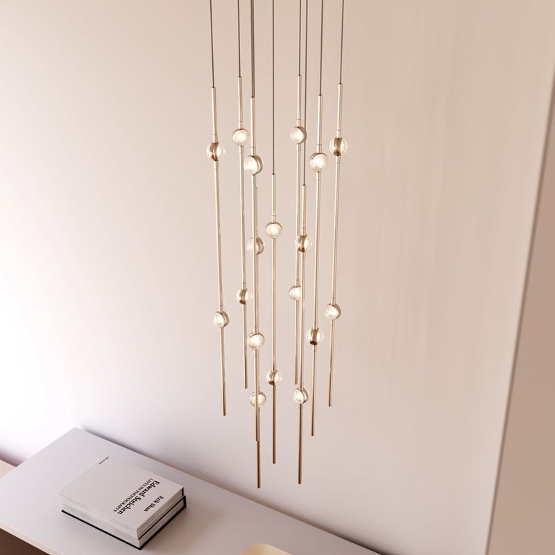 Sonneman Constellation Aries 18Lt LED Pendant, NK/CL/3000K/120" Cable