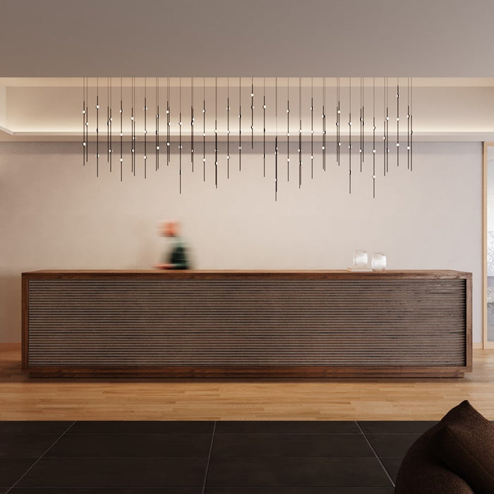 Sonneman Constellation Aries 18Lt LED Pendant, BK/WH/2700K/120"