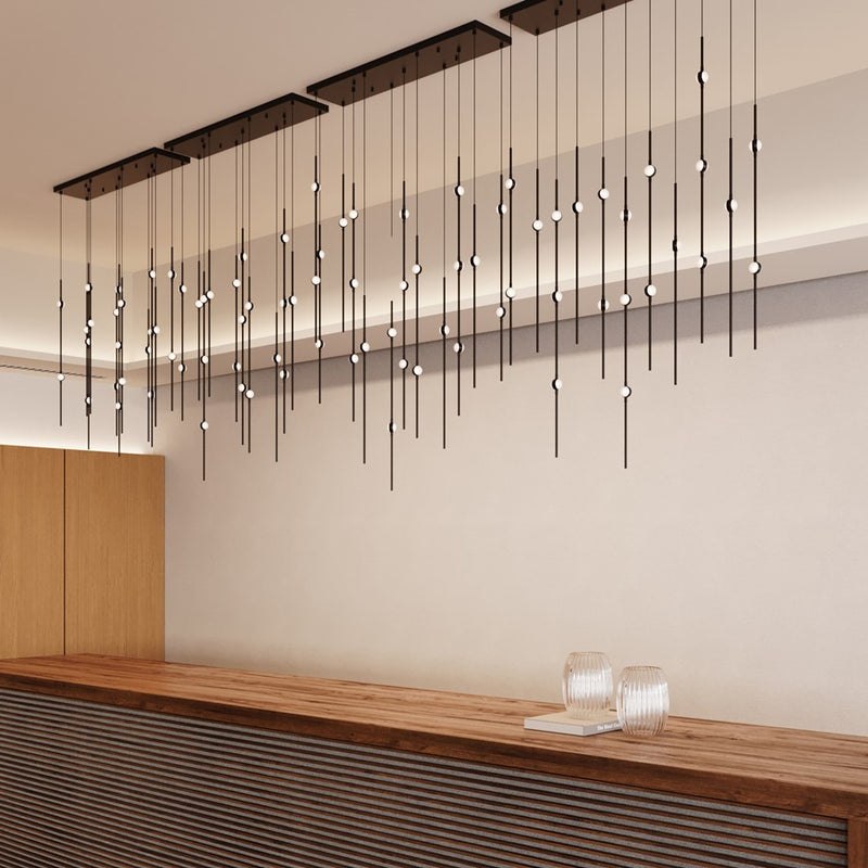 Sonneman Constellation Aries 18Lt LED Pendant, BK/WH/2700K/120"