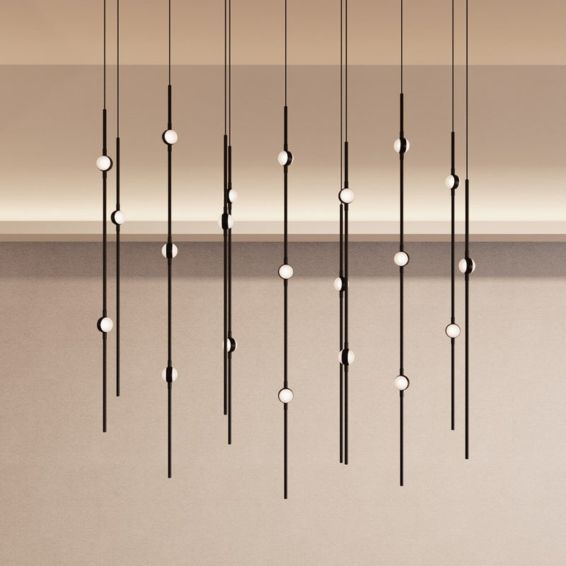 Sonneman Constellation Aries 18Lt LED Pendant, BK/WH/3000K/120" Cable