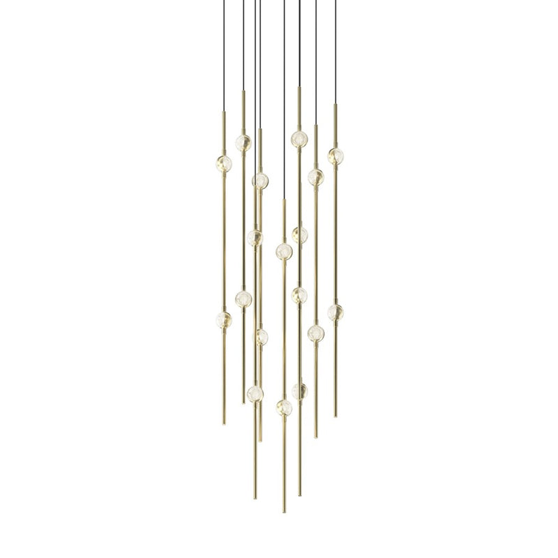 Sonneman Constellation Aries 18Lt LED Pendant, BR/CL/3000K/120" Cable - 2012-38C
