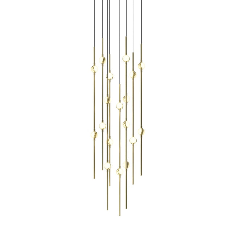 Sonneman Constellation Aries 18Lt LED Pendant, BR/WH/3000K/120" Cable - 2012-38W