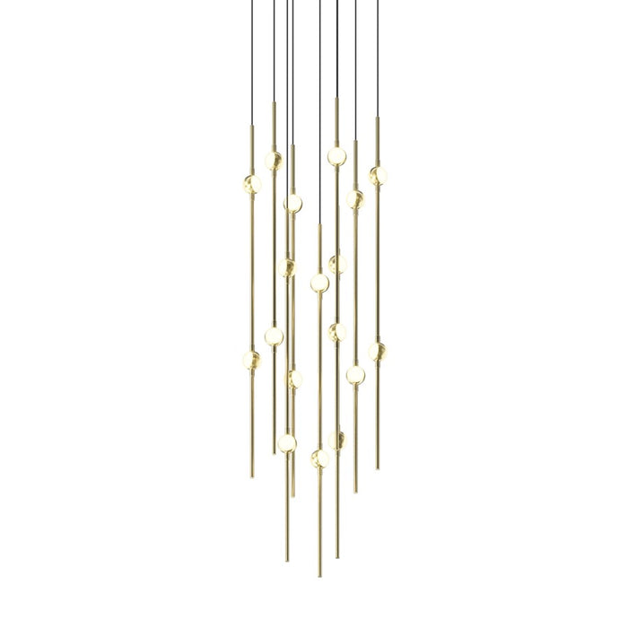Sonneman Constellation Aries 18Lt LED Pendant, BR/WH/2700K/120" - 2012-38W-27