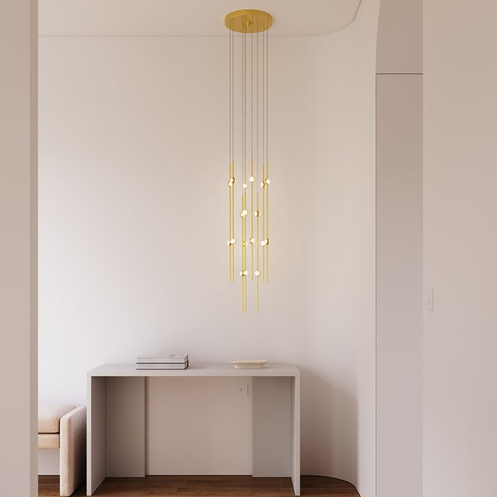 Sonneman Constellation Aries 18Lt LED Pendant, BR/WH/2700/240"