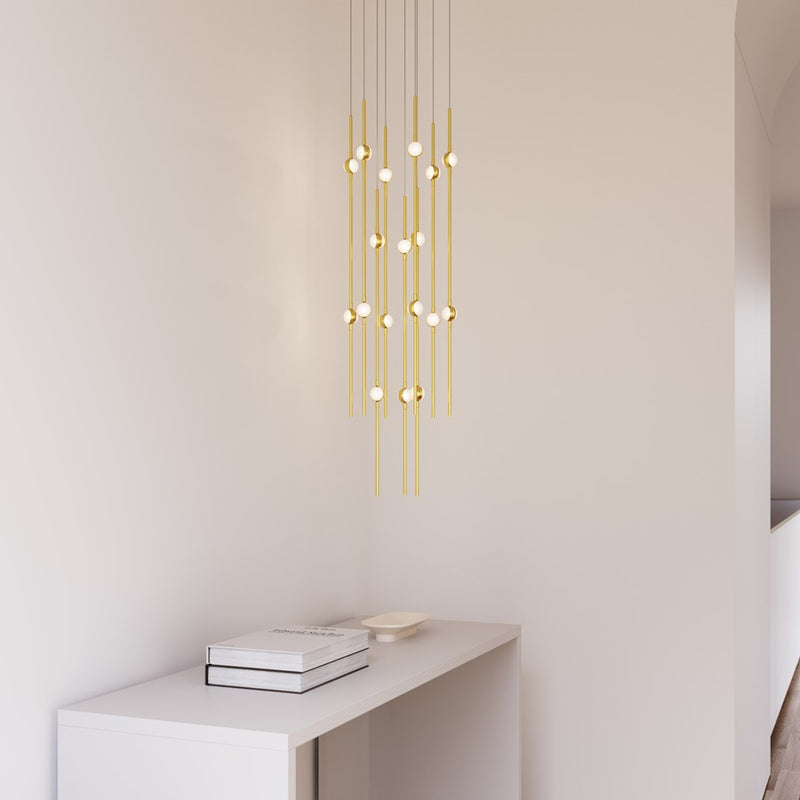 Sonneman Constellation Aries 18Lt LED Pendant, BR/WH/2700/240"