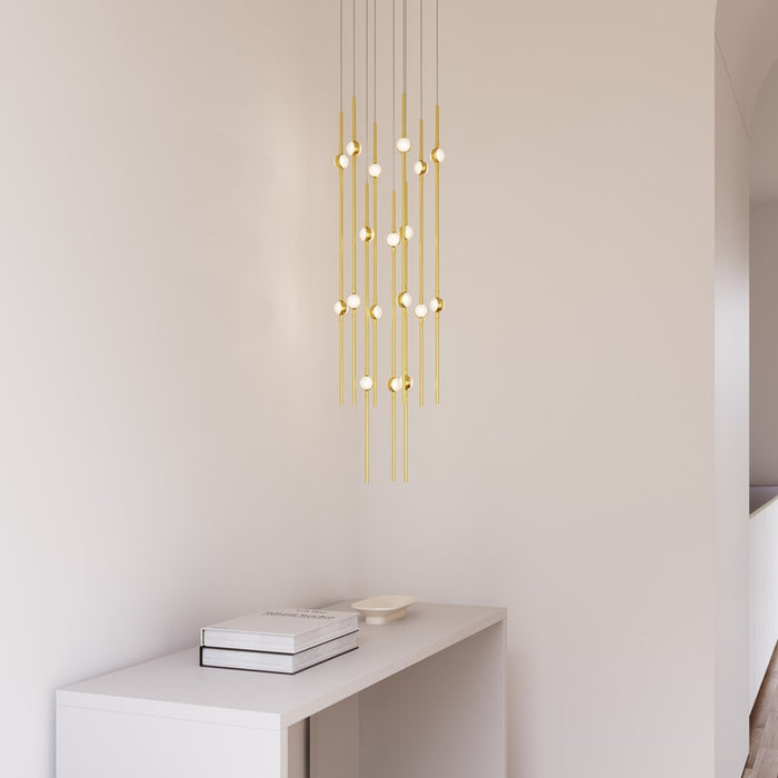 Sonneman Constellation Aries 18Lt LED Pendant, BR/WH/2700/240"