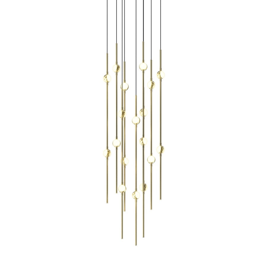 Sonneman Constellation Aries 18Lt LED Pendant, BR/WH/3000K/120" Cable - 2012-38W