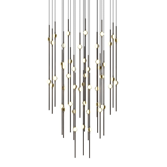 Sonneman Constellation Aries 48Lt LED Pendant, BK/WH/3000K/120" Cable - 2014-33W