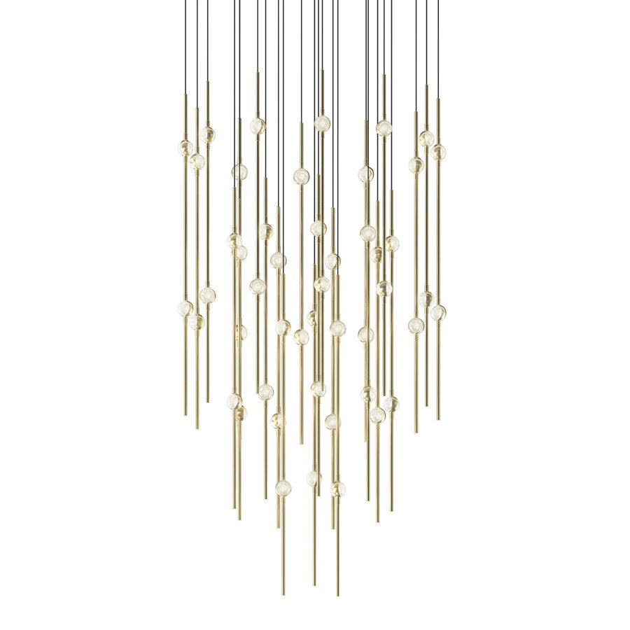 Sonneman Constellation Aries 48Lt LED Pendant, BR/CL/3000K/240" - 2014-38C-J20