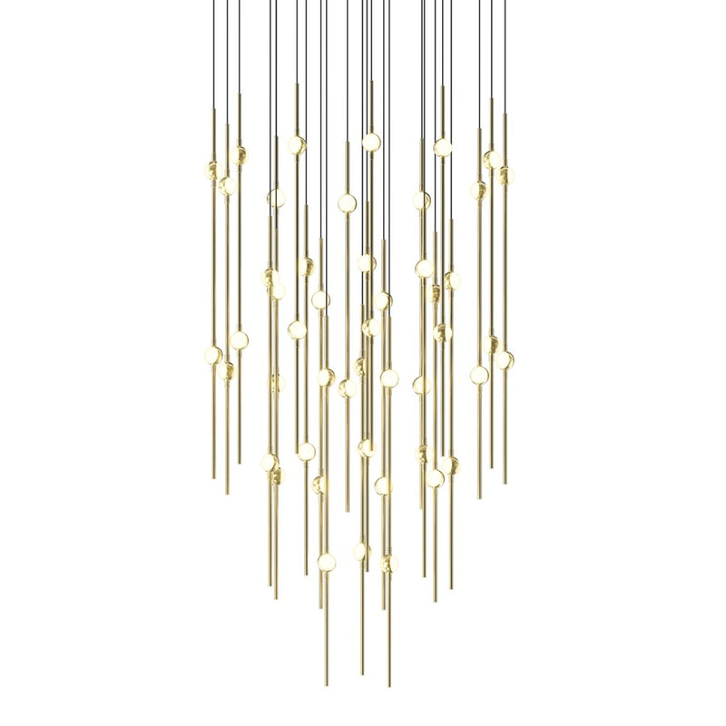 Sonneman Constellation Aries 48Lt LED Pendant, BR/WH/3000K/120" Cable - 2014-38W