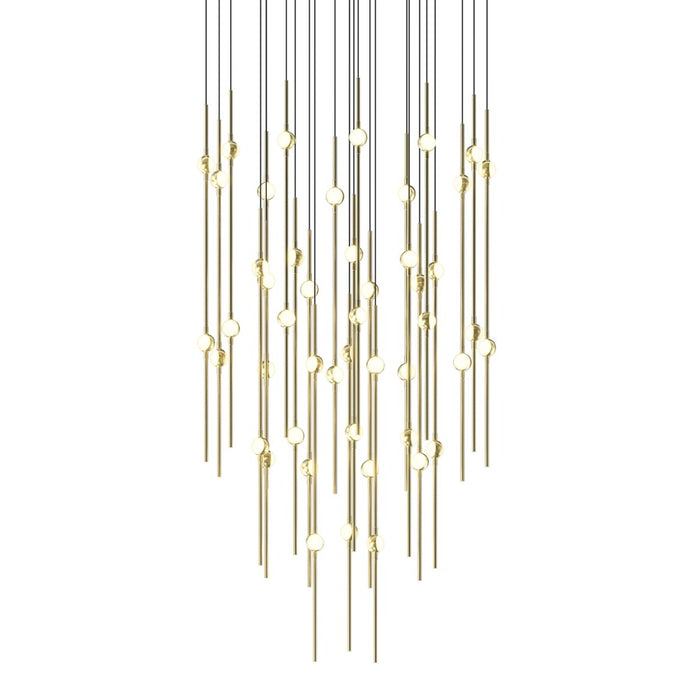 Sonneman Constellation Aries 48Lt LED Pendant, BR/WH/2700K/120" - 2014-38W-27