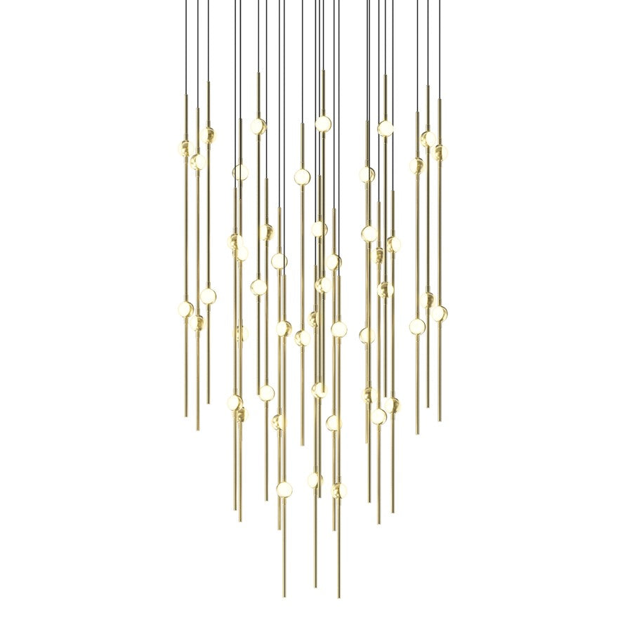 Sonneman Constellation Aries 48Lt LED Pendant, BR/WH/2700/240" - 2014-38W-27-J20