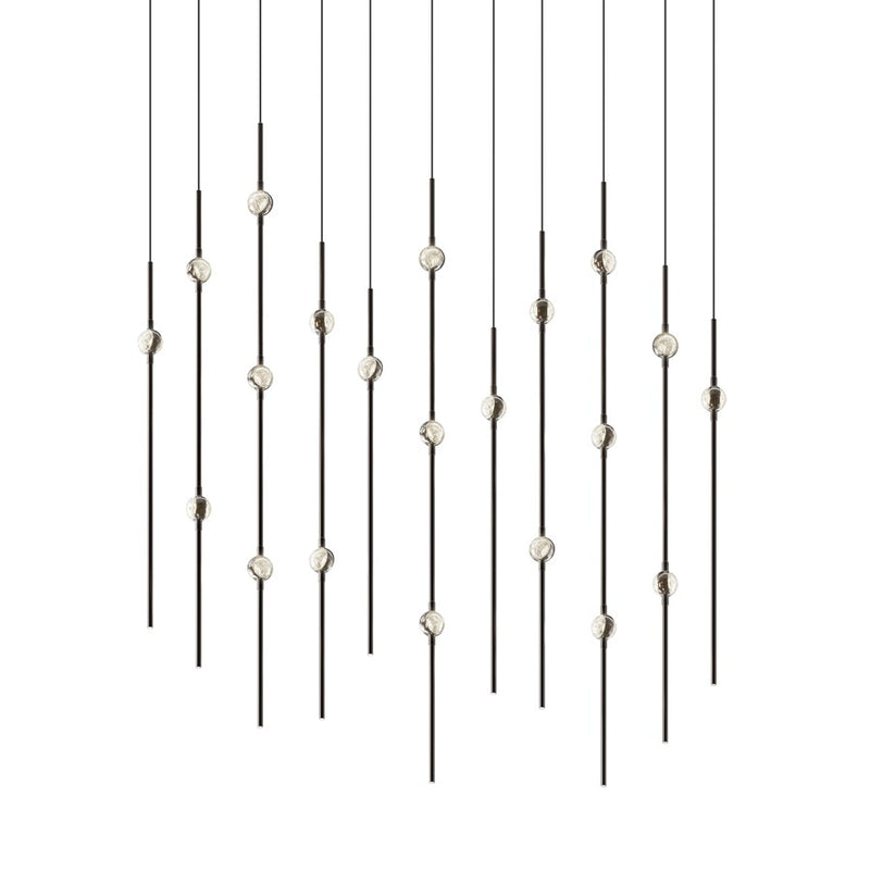 Sonneman Constellation Aries 21Lt LED Pendant, BK/CL/3000K/120" Cable - 2016-33C