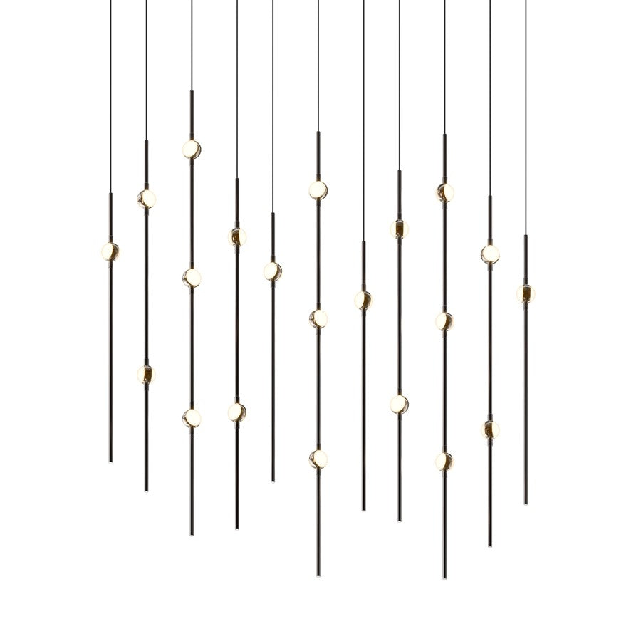 Sonneman Constellation Aries 21Lt LED Pendant, BK/WH/2700K/120" - 2016-33W-27