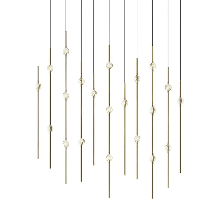 Sonneman Constellation Aries 21Lt LED Pendant, BR/CL/2700K/120" - 2016-38C-27