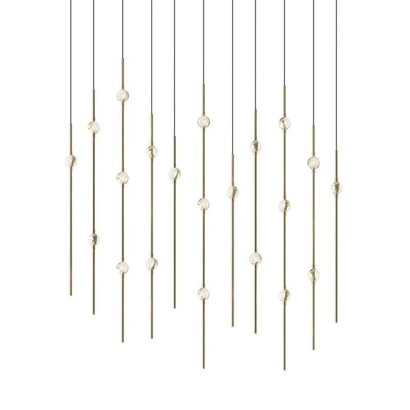 Sonneman Constellation Aries 21Lt LED Pendant, BR/CL/2700/240" - 2016-38C-27-J20