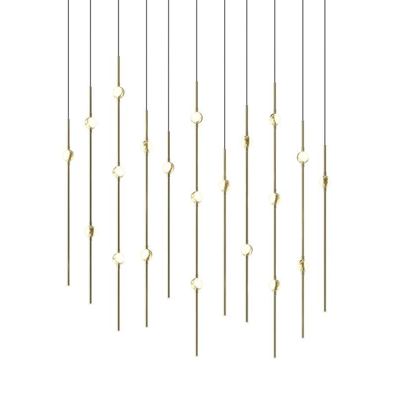 Sonneman Constellation Aries 21Lt LED Pendant, BR/WH/3000K/120" Cable - 2016-38W