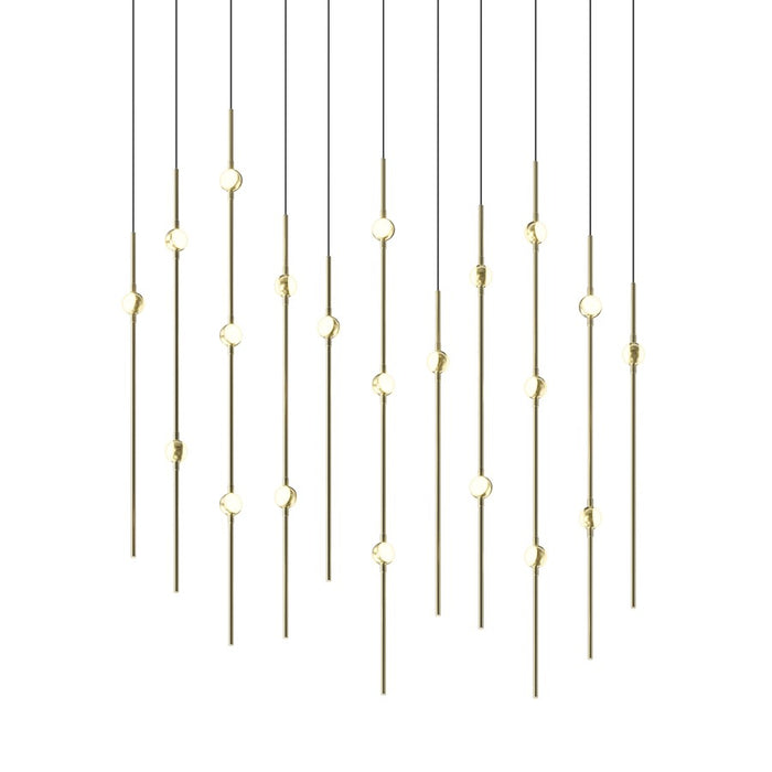 Sonneman Constellation Aries 21Lt LED Pendant, BR/WH/2700/240" - 2016-38W-27-J20