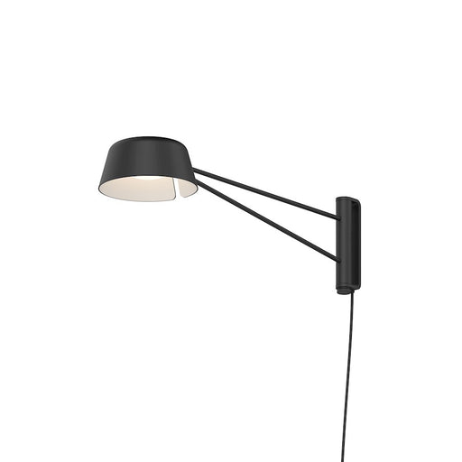 Sonneman Ray 1 Light Short Wall Lamp, Satin Black/Satin Black - 2030-25