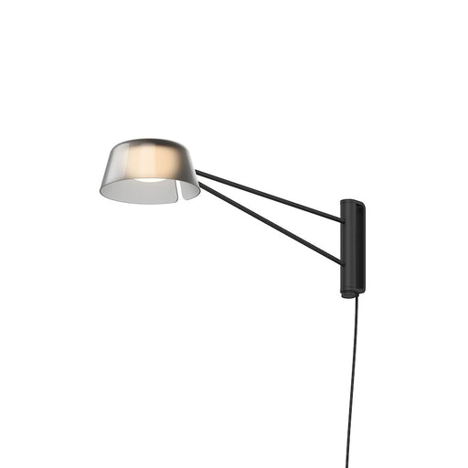 Sonneman Ray 1 Light Short Wall Lamp, Satin Black/Smoked Etched - 2030-25K