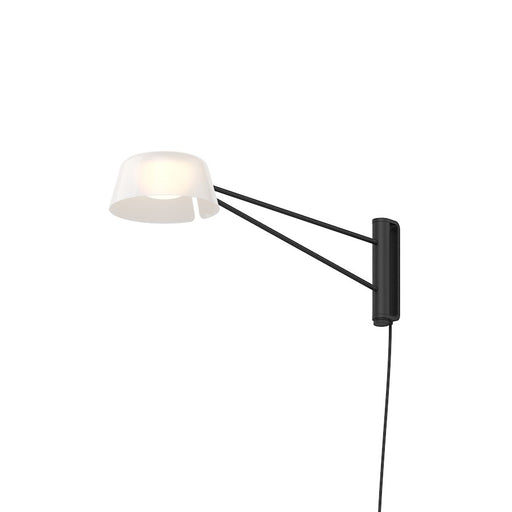 Sonneman Ray 1 Light Short Wall Lamp, Satin Black/Opal White - 2030-25W