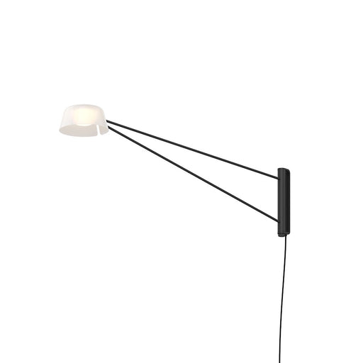 Sonneman Ray 1 Light Long Wall Lamp, Satin Black/Opal White - 2031-25W