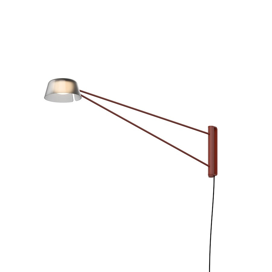 Sonneman Ray 1 Light Long Wall Lamp, Oxide Red/Smoked Etched - 2031-73K