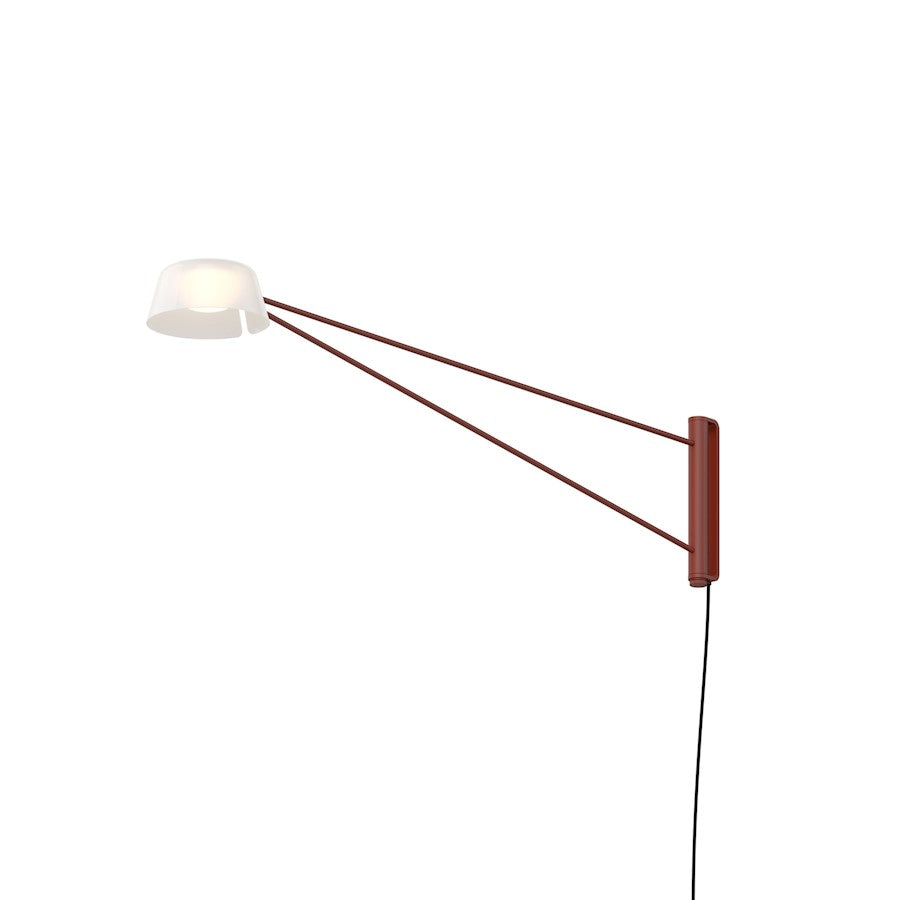 Sonneman Ray 1 Light Long Wall Lamp, Oxide Red/Opal White - 2031-73W